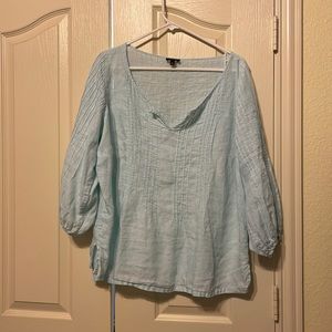 Talbots 2x linen top size 2x pintucking front back and sleeves.